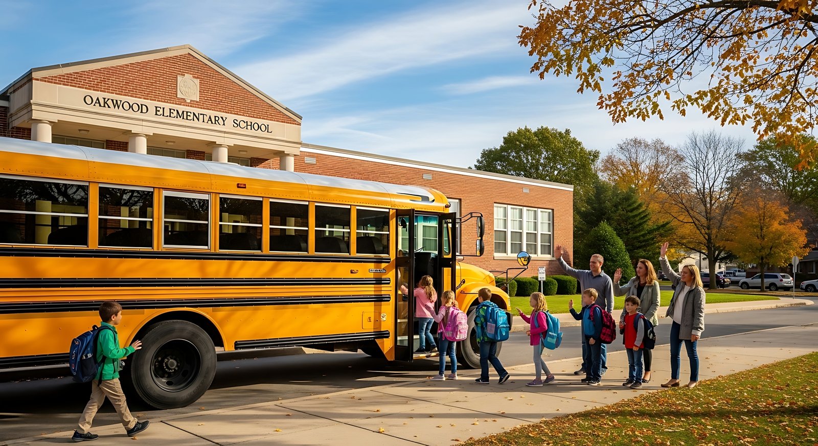 Group boarding a StarTrans bus outside a community centre in Newmarket, Ontario